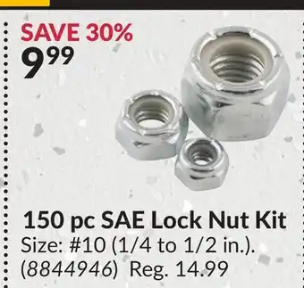 Princess Auto 150 pc SAE Lock Nut Kit offer