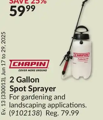 Princess Auto 2 Gallon Spot Sprayer offer