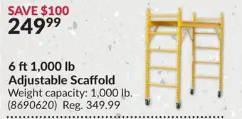 Princess Auto 6 ft 1,000 lb Adjustable Scaffold offer