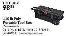 Princess Auto 110 lb Poly Portable Tool Box offer