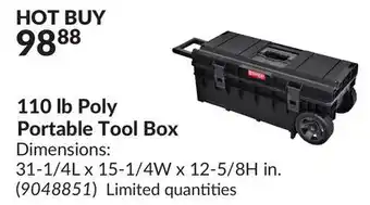 Princess Auto 110 lb Poly Portable Tool Box offer
