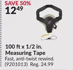Princess Auto 100 ft x 1/2in. Measuring Tape offer