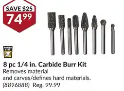 Princess Auto 8 pc 1/4 in. Carbide Burr Kit offer