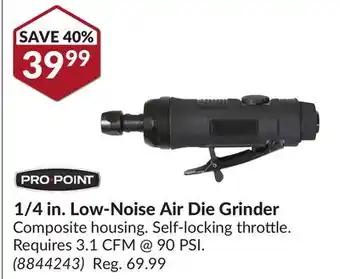 Princess Auto 1/4 in. Low-Noise Air Die Grinder offer
