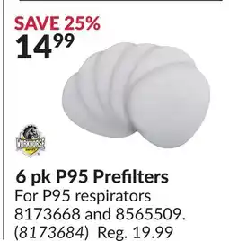 Princess Auto 6 pk P95 Prefilters offer