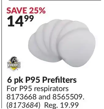 Princess Auto 6 pk P95 Prefilters offer