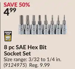 Princess Auto 8pc SAE Hex Bit Socket Set offer