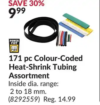 Princess Auto 171 pc Colour-Coded Heat-Shrink Tubing Assortment offer