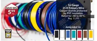 Princess Auto 16 Gauge 25ft Primary Wire offer