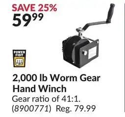 Princess Auto 2,000 lb Worm Gear Hand Winch offer