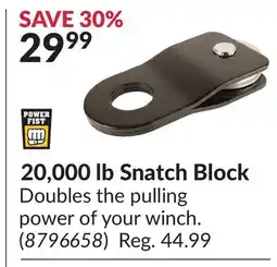 Princess Auto 20,000 lb Snatch Block offer