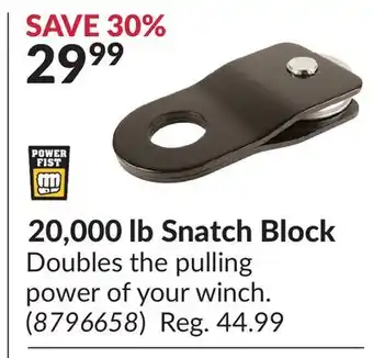 Princess Auto 20,000 lb Snatch Block offer