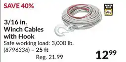 Princess Auto 3/16 in. Winch Cables with Hook offer