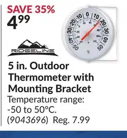 Princess Auto 5 in.Outdoor Thermometer with Mounting Bracket offer