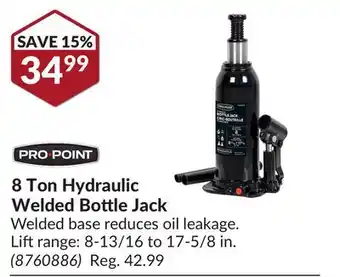 Princess Auto 8 Ton Hydraulic Welded Bottle Jack offer