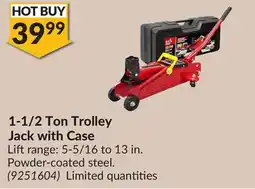 Princess Auto 1-1/2 Ton Trolley Jack with Case offer