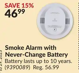 Princess Auto Smoke Alarm with Never-Change Battery offer