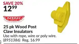 Princess Auto 25 pk Wood Post Claw Insulators offer