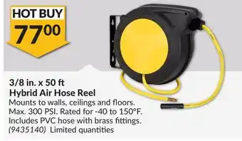 Princess Auto 3/8 in. x 50 Hybrid Air Hose Reel offer