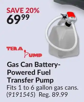 Princess Auto Gas Can Battery- Powered Fuel Transfer Pump offer