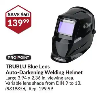 Princess Auto TRUBLU Blue Lens Auto-Darkening Welding Helmet offer