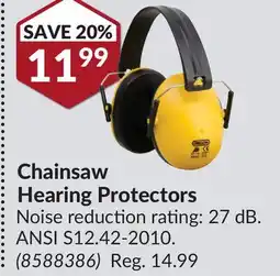 Princess Auto Chainsaw Hearing Protectors offer