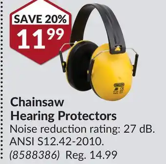 Princess Auto Chainsaw Hearing Protectors offer