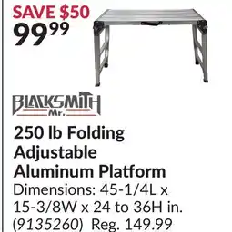 Princess Auto 250 lb Folding Adjustable Aluminum Platform offer