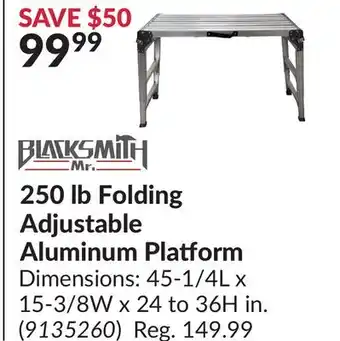 Princess Auto 250 lb Folding Adjustable Aluminum Platform offer