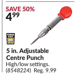 Princess Auto Power Fist 5 in. Adjustable Centre Punch offer