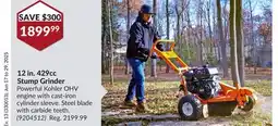 Princess Auto 12in.429cc Stump Grinder offer