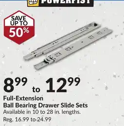 Princess Auto Full-Extension Ball Bearing Drawer Slide Sets offer