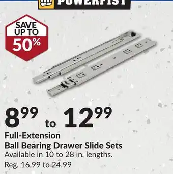 Princess Auto Full-Extension Ball Bearing Drawer Slide Sets offer