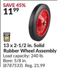 Princess Auto 13 x 2-1/2 in.Solid Rubber Wheel Assembly offer