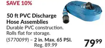 Princess Auto 50 ft PVC Discharge Hose Assemblies offer