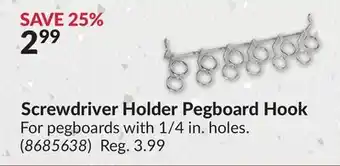 Princess Auto Screwdriver Holder Pegboard Hook offer