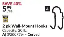 Princess Auto 2pk Wall-Mount Hooks offer