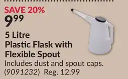 Princess Auto 5Litre PlasticFlaskwith FlexibleSpout offer