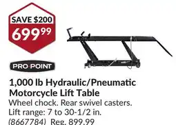 Princess Auto 1,000 lb Hydraulic/Pneumatic Motorcycle Lift Table offer