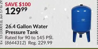 Princess Auto 26.4 Gallon Water Pressure Tank offer