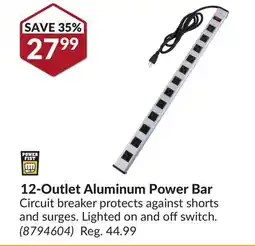 Princess Auto 12-Outlet Aluminum Power Bar offer