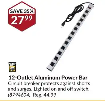 Princess Auto 12-Outlet Aluminum Power Bar offer