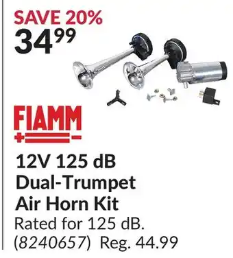 Princess Auto 12V 125 dB Dual-Trumpet Air Horn Kit offer