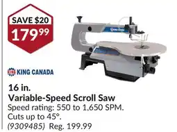 Princess Auto 16 in. Variable-Speed Scroll Saw offer