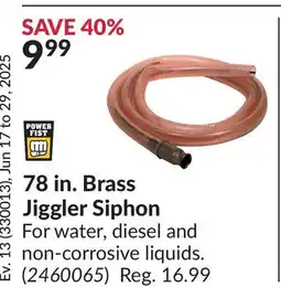 Princess Auto 78 in.Brass Jiggler Siphon offer