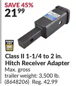 Princess Auto ClassII1-1/4 to 2 in. Hitch Receiver Adapter offer