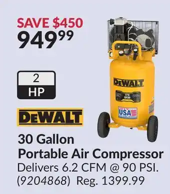Princess Auto 30 Gallon Portable Air Compressor offer