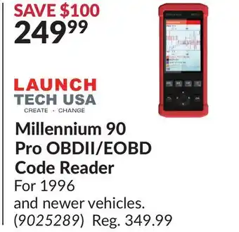 Princess Auto Millennium 90 Pro OBDII/EOBD Code Reader offer