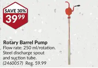 Princess Auto Rotary Barrel Pump offer