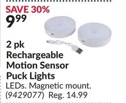 Princess Auto 2pk Rechargeable MotionSensor PuckLights offer